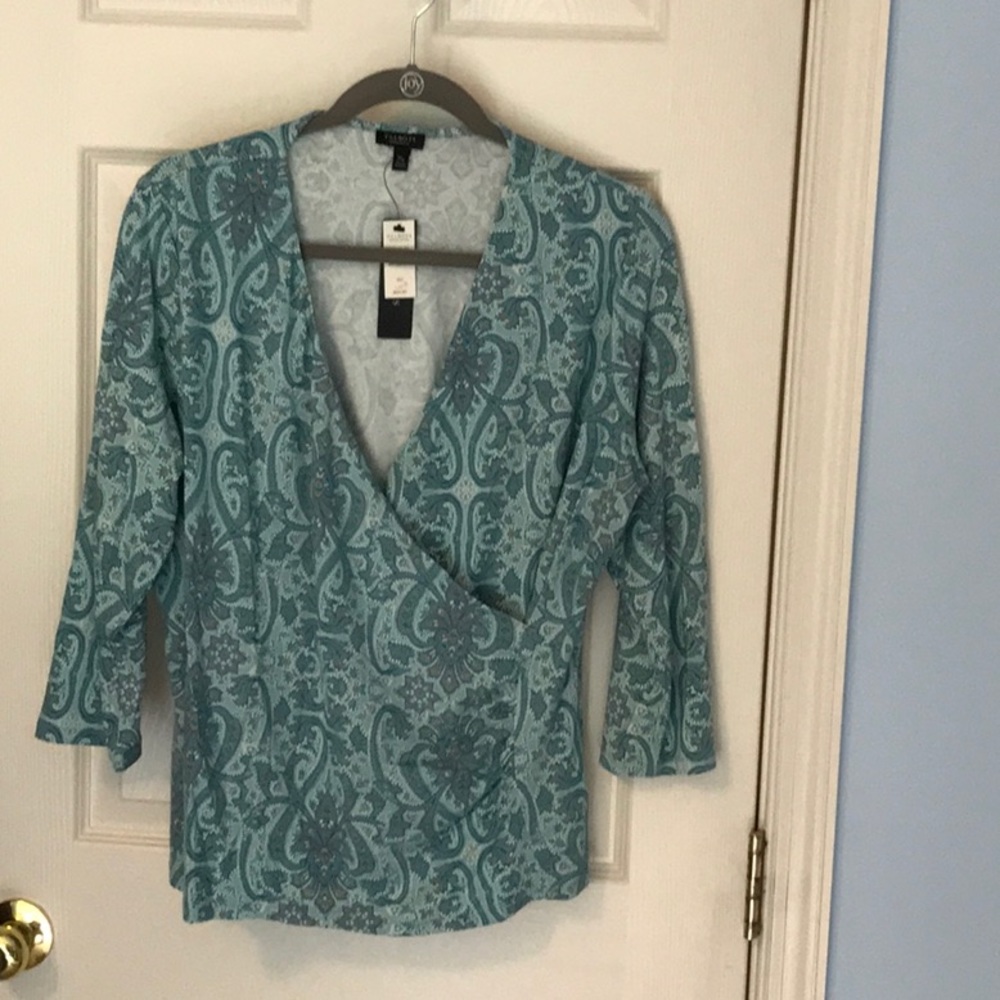 Talbots 1X petite 3/4 sleeve stretch top